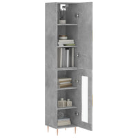 Credenza-Buffet-Armadio da cucina Grigio Cemento 34,5x34x180 cm in Legno Multistrato 777929