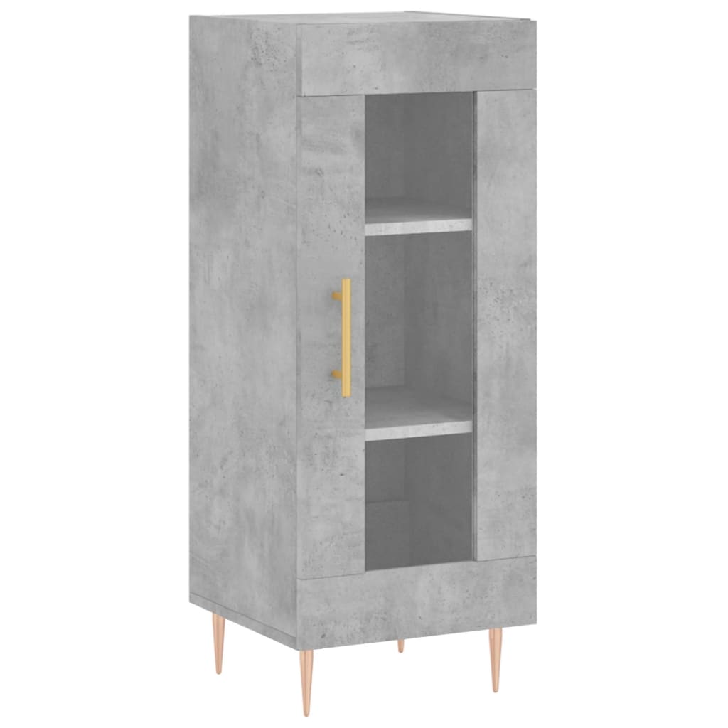 Credenza-Buffet-Armadio da cucina Grigio Cemento 34,5x34x180 cm in Legno Multistrato 777929