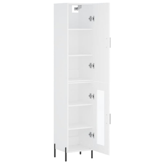 Buffet credenza cassettiera mobile contenitore organizer cucina soggiorno soggiorno alto 34,5 x 34 x 180 cm derivati ​​del legno bianco 02_0032416