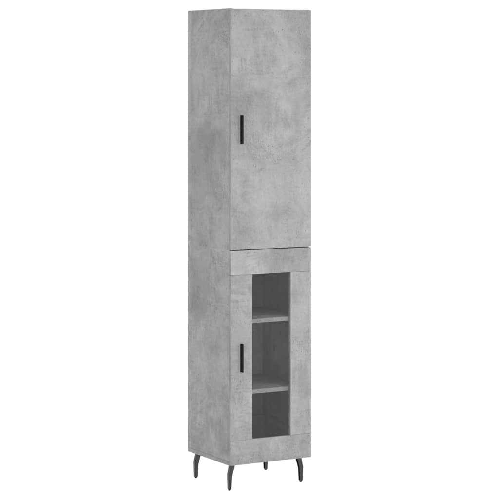 Credenza cassettiera mobile contenitore organizer cucina soggiorno salotto alto 345 x 34 x 180 cm legno ingegnerizzato grigio 02_0034404
