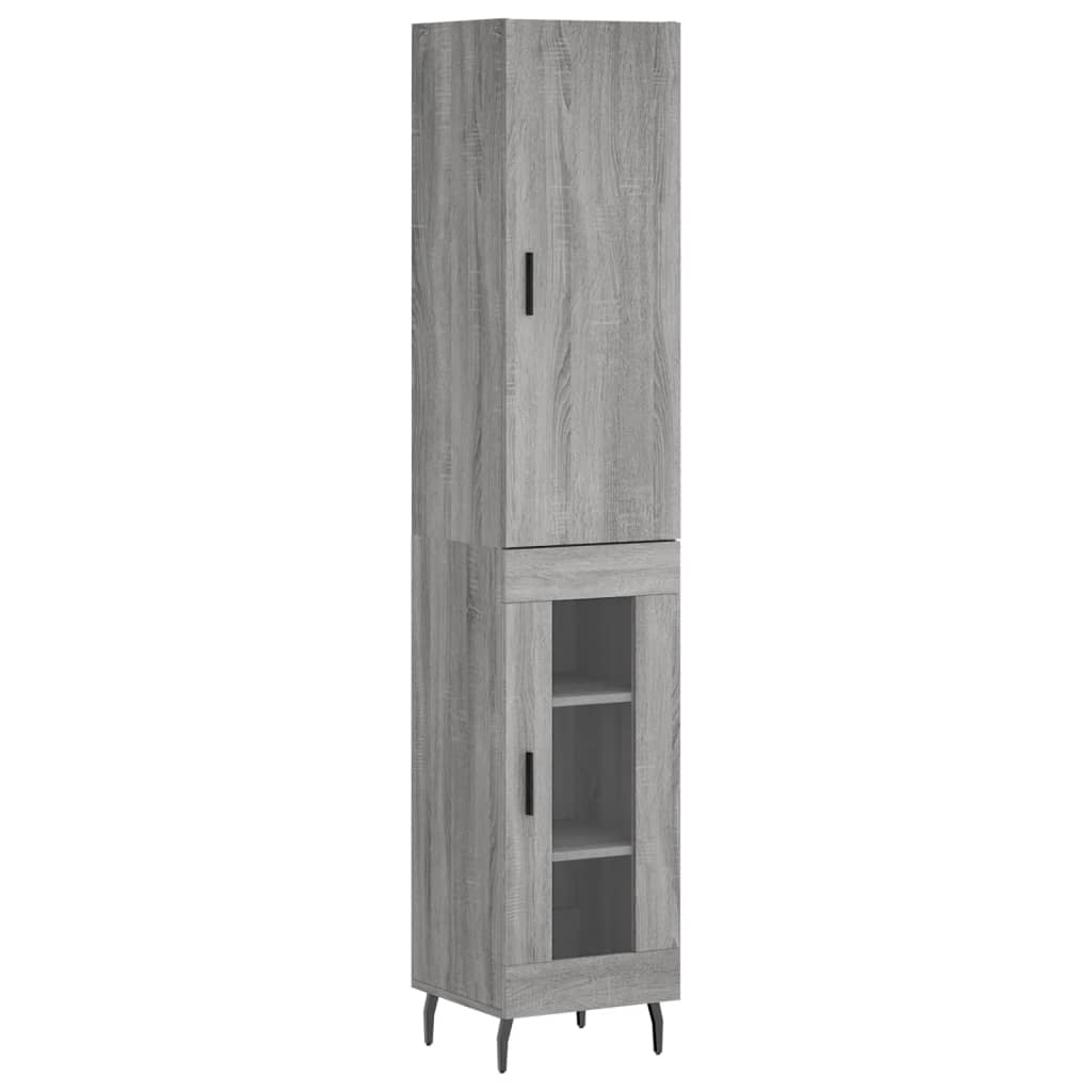 Credenza-Buffet-Armadio da cucina Grigio Sonoma 34,5x34x180 cm in Legno Multistrato 982028