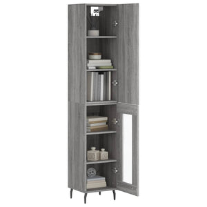 Credenza-Buffet-Armadio da cucina Grigio Sonoma 34,5x34x180 cm in Legno Multistrato 982028