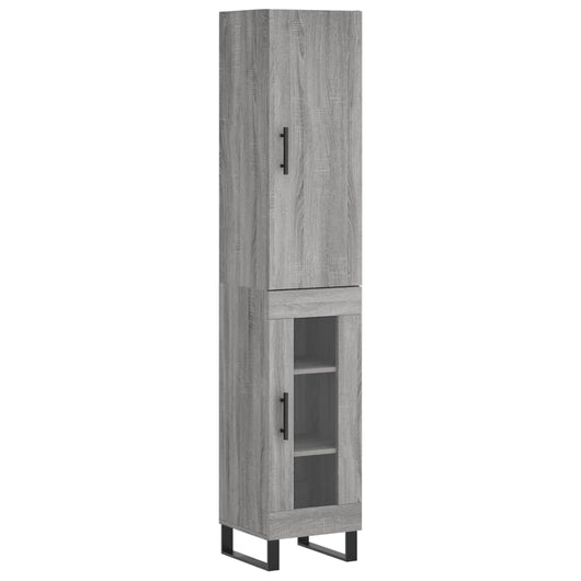 Credenza cassettiera mobile contenitore organizer cucina soggiorno salotto alto sonoma 345 x 34 x 180 cm legno ingegnerizzato grigio 02_0035262