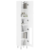 Credenza 34,5x34x180 cm in Legno Multistrato Bianco Lucidocod mxl 107461