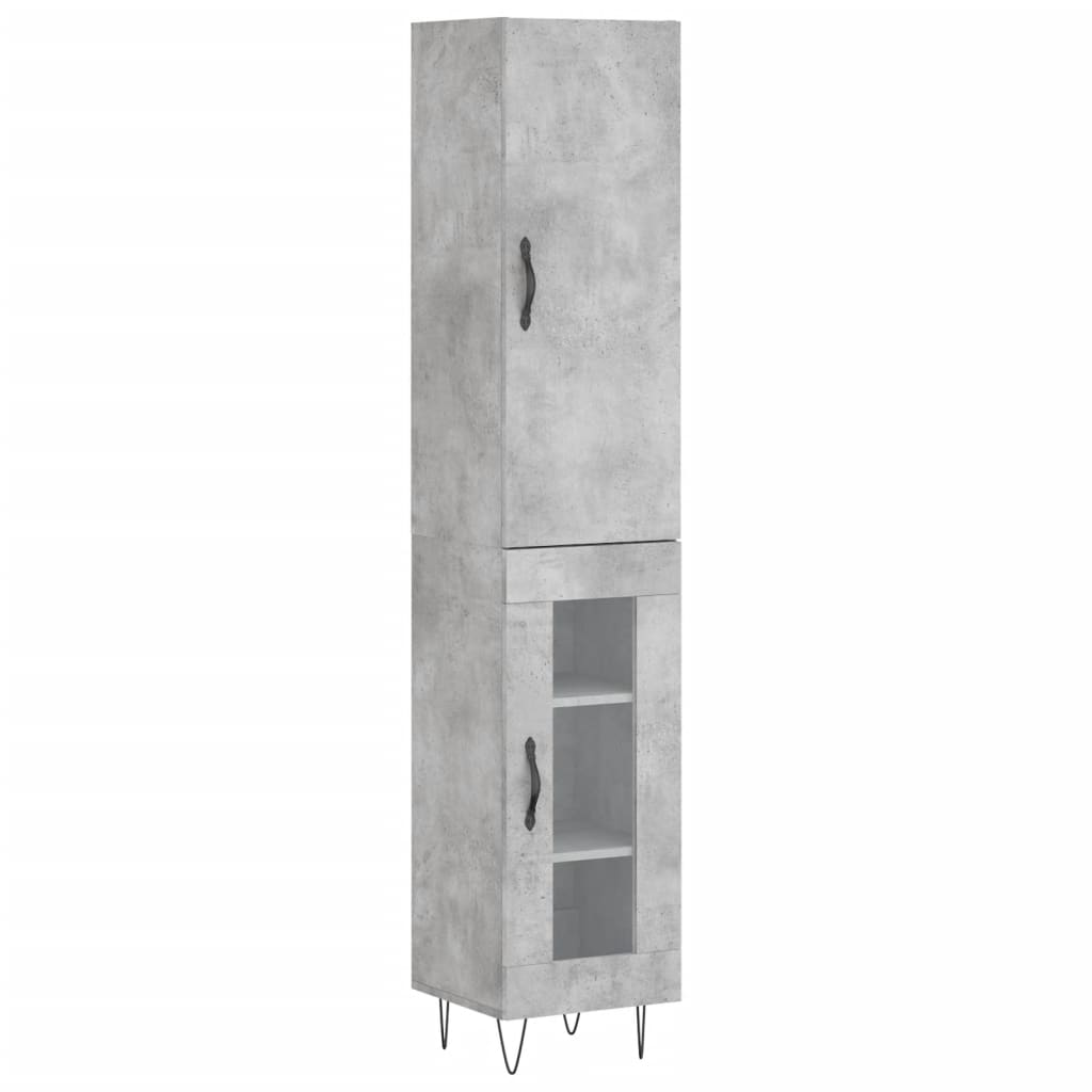 Credenza Grigio Cemento 34,5x34x180 cm in Legno Multistrato 3199077