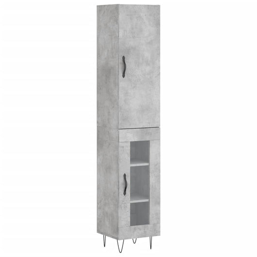 Credenza Grigio Cemento 34,5x34x180 cm in Legno Multistratocod mxl 107462
