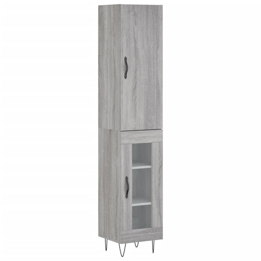 Credenza cassettiera mobile contenitore organizer cucina soggiorno salotto alto sonoma 345 x 34 x 180 cm legno ingegnerizzato grigio 02_0035227