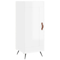 Credenza-Buffet-Armadio da cucina 34,5x34x180 cm in Legno Multistrato Bianco Lucido 758311