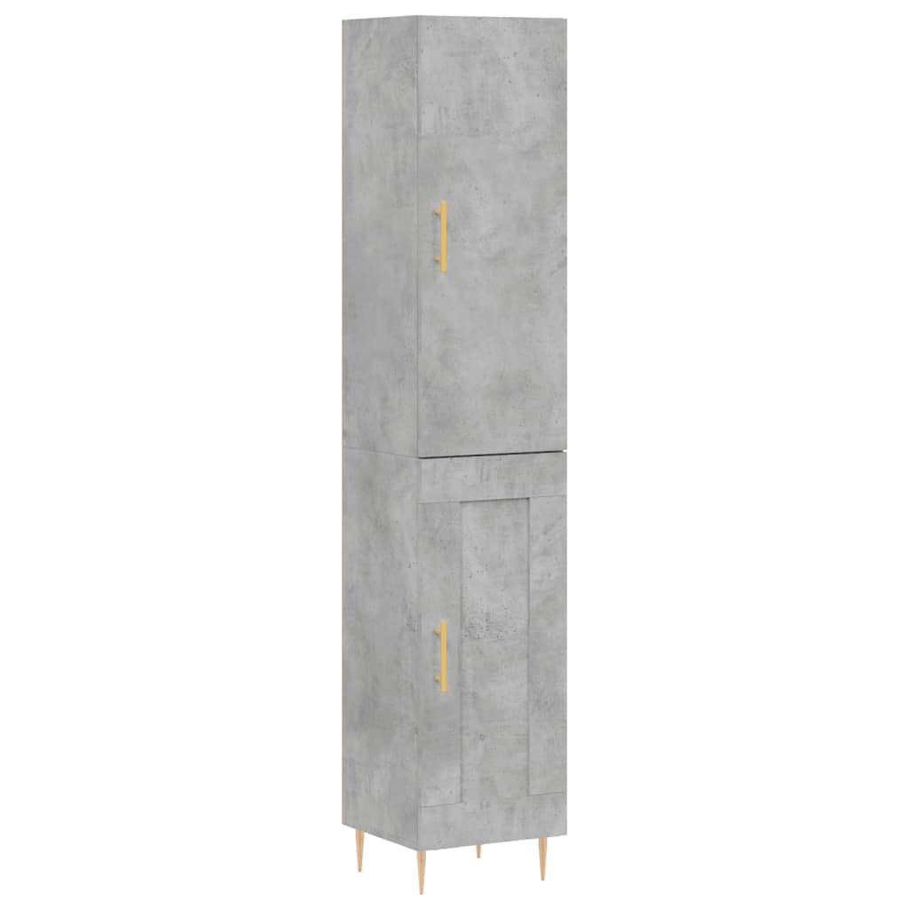 vidaXL Credenza Grigio Cemento 34,5x34x180 cm in Legno Multistrato