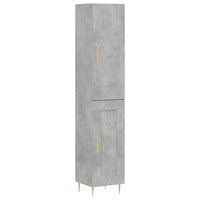 vidaXL Credenza Grigio Cemento 34,5x34x180 cm in Legno Multistrato