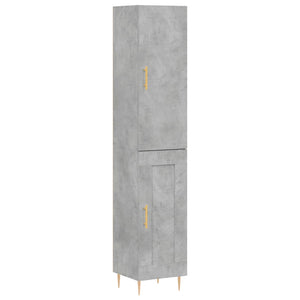 vidaXL Credenza Grigio Cemento 34,5x34x180 cm in Legno Multistrato