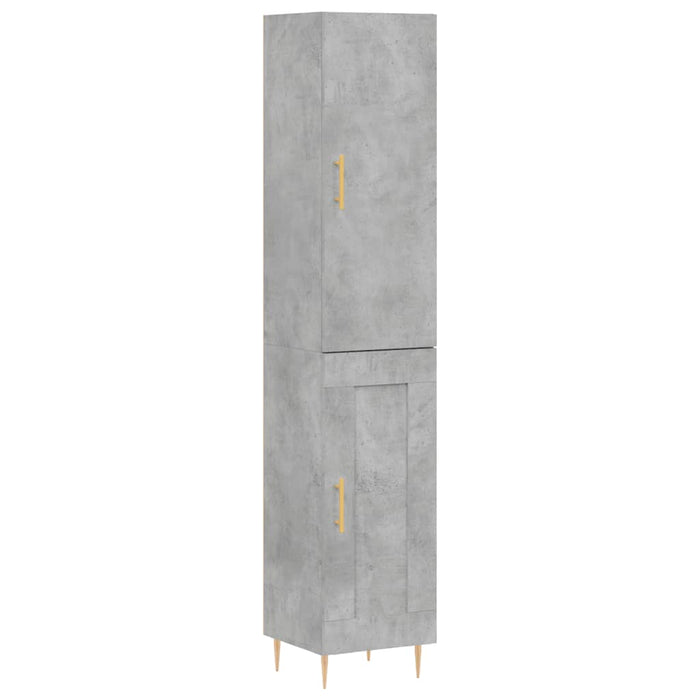 vidaXL Credenza Grigio Cemento 34,5x34x180 cm in Legno Multistrato