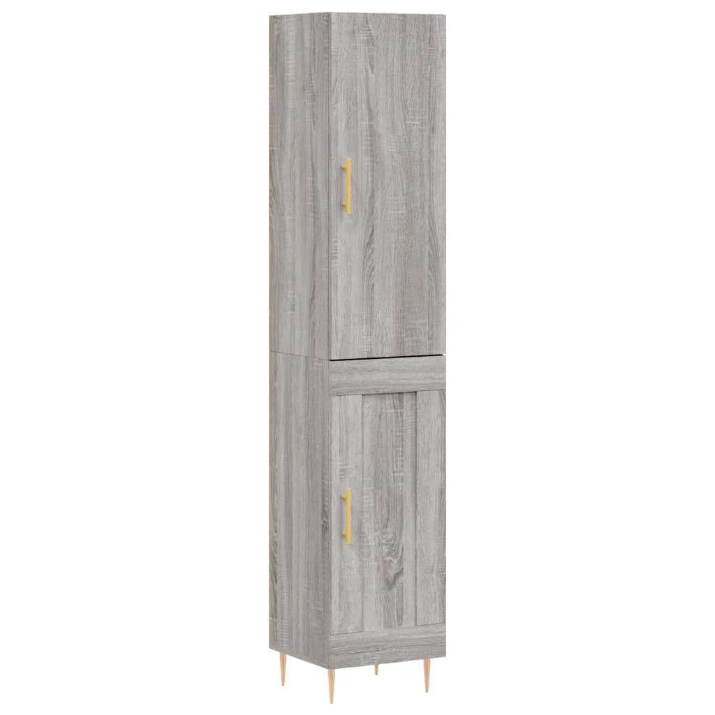 vidaXL Credenza Grigio Sonoma 34,5x34x180 cm in Legno Multistrato