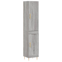 vidaXL Credenza Grigio Sonoma 34,5x34x180 cm in Legno Multistrato