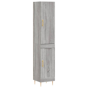 vidaXL Credenza Grigio Sonoma 34,5x34x180 cm in Legno Multistrato