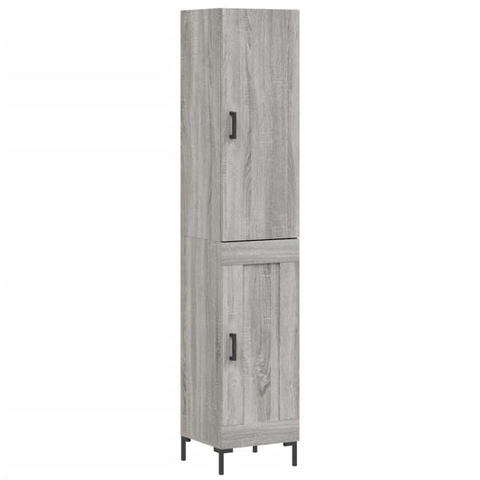 vidaXL Credenza Grigio Sonoma 34,5x34x180 cm in Legno Multistrato