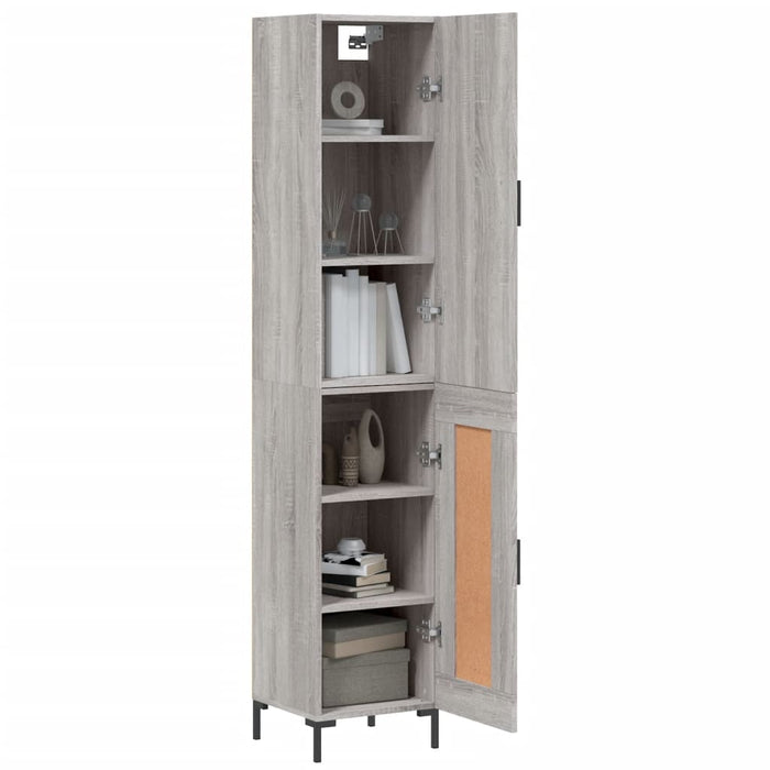 vidaXL Credenza Grigio Sonoma 34,5x34x180 cm in Legno Multistrato