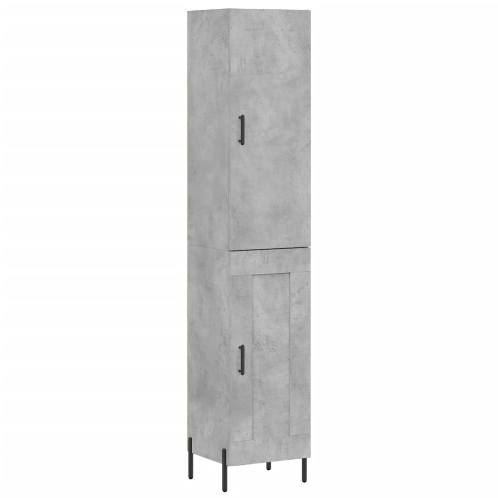 vidaXL Credenza Grigio Cemento 34,5x34x180 cm in Legno Multistrato