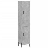 vidaXL Credenza Grigio Cemento 34,5x34x180 cm in Legno Multistrato