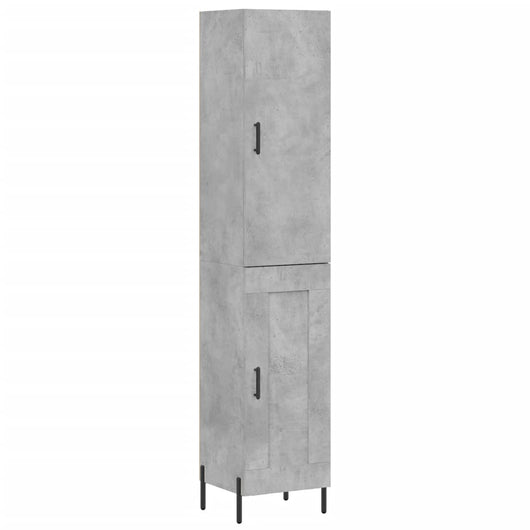 vidaXL Credenza Grigio Cemento 34,5x34x180 cm in Legno Multistrato