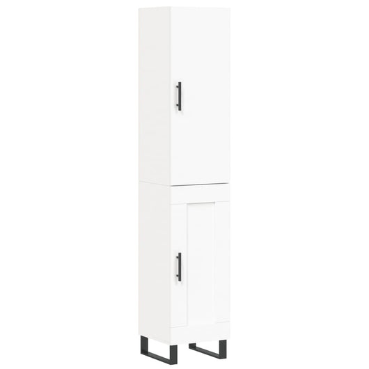 Credenza buffet cassettiera mobile contenitore organizer cucina soggiorno soggiorno alto 34,5 x 34 x 180 cm derivati ​​del legno bianco 02_0032340
