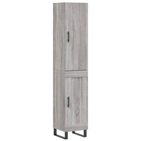 Credenza-Buffet-Armadio da cucina Grigio Sonoma 34,5x34x180 cm in Legno Multistrato 861263