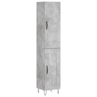 vidaXL Credenza Grigio Cemento 34,5x34x180 cm in Legno Multistrato