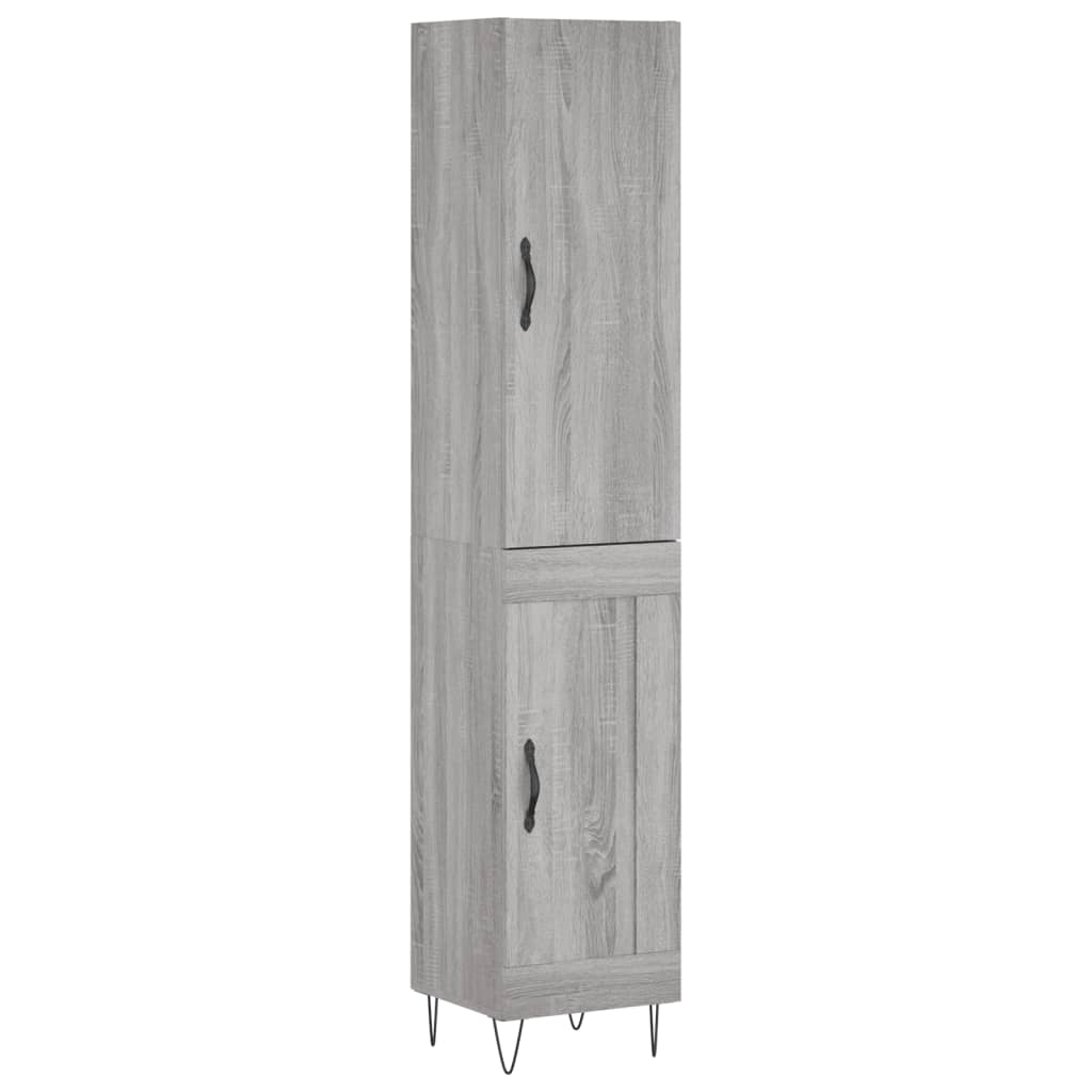 vidaXL Credenza Grigio Sonoma 34,5x34x180 cm in Legno Multistrato