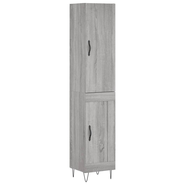 vidaXL Credenza Grigio Sonoma 34,5x34x180 cm in Legno Multistrato