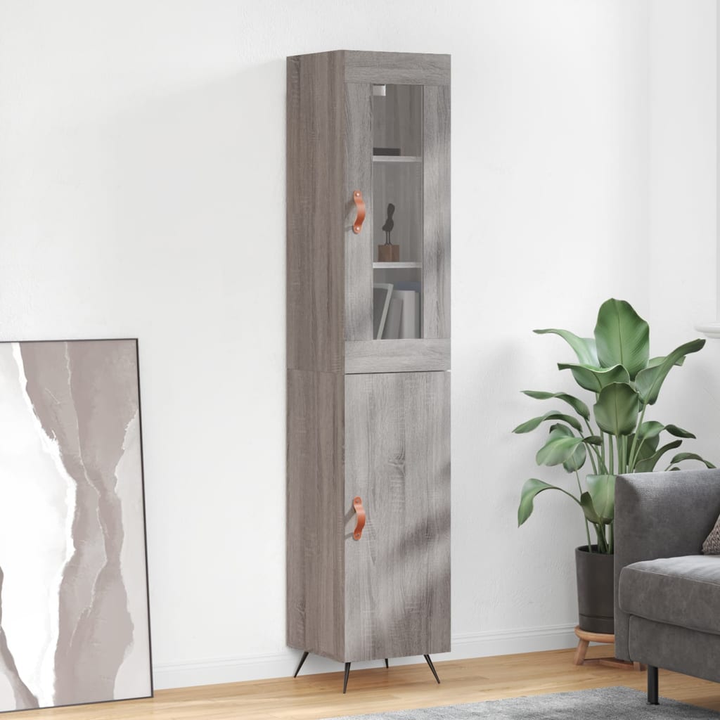 Credenza Grigio Sonoma 34,5x34x180 cm in Legno Multistrato 3199151