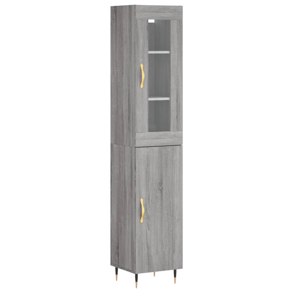 Credenza Grigio Sonoma 34,5x34x180 cm in Legno Multistrato 3199159