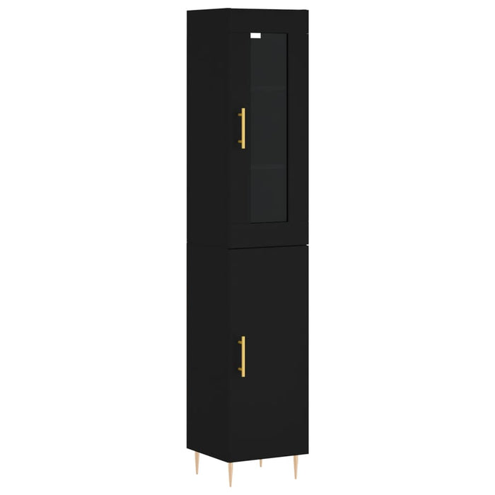 Credenza Nera 34,5x34x180 cm in Legno Multistrato 3199162