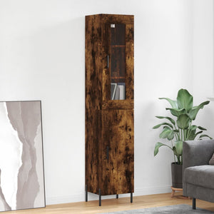 Credenza Rovere Fumo 34,5x34x180 cm in Legno Multistrato 3199182