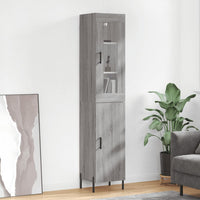 vidaXL Credenza Grigio Sonoma 34,5x34x180 cm in Legno Multistrato