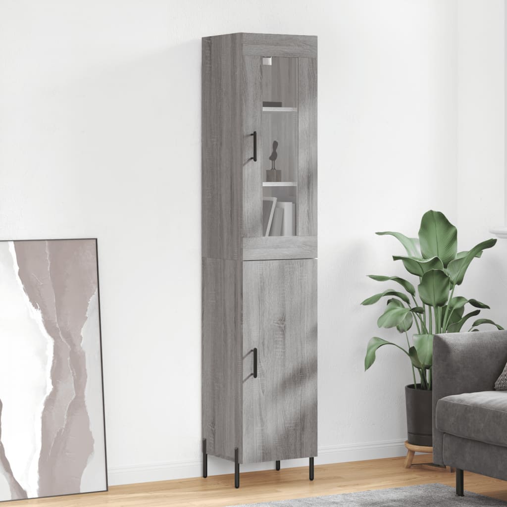 Credenza Grigio Sonoma 34,5x34x180 cm in Legno Multistrato 3199183