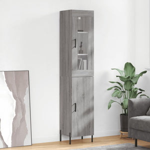 Credenza Grigio Sonoma 34,5x34x180 cm in Legno Multistrato 3199183