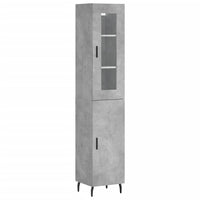 Credenza-Buffet-Armadio da cucina Grigio Cemento 34,5x34x180 cm in Legno Multistrato 365705
