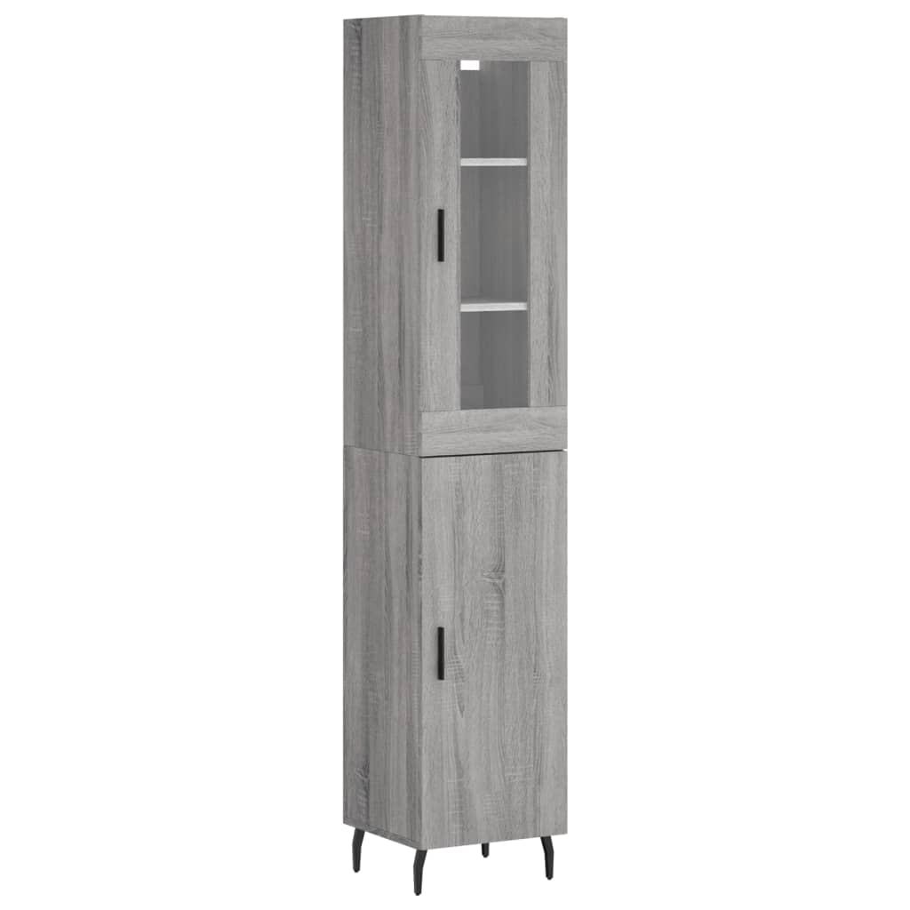 Credenza-Buffet-Armadio da cucina Grigio Sonoma 34,5x34x180 cm in Legno Multistrato 281515
