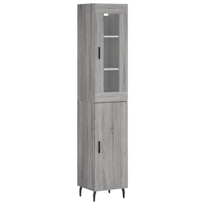 Credenza-Buffet-Armadio da cucina Grigio Sonoma 34,5x34x180 cm in Legno Multistrato 281515
