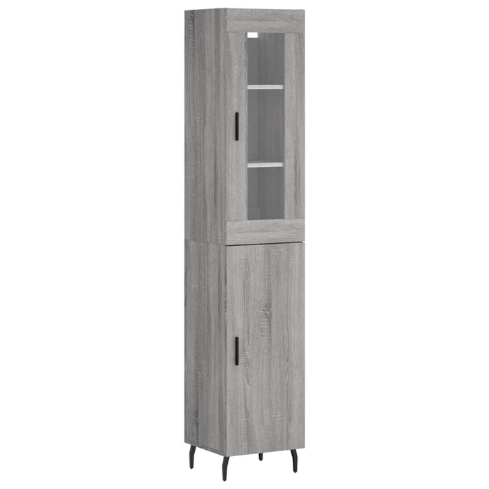 Credenza-Buffet-Armadio da cucina Grigio Sonoma 34,5x34x180 cm in Legno Multistrato 281515