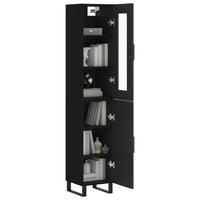 Credenza Nera 34,5x34x180 cm in Legno Multistrato 3199194