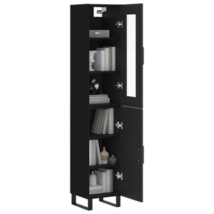 Credenza Nera 34,5x34x180 cm in Legno Multistrato 3199194