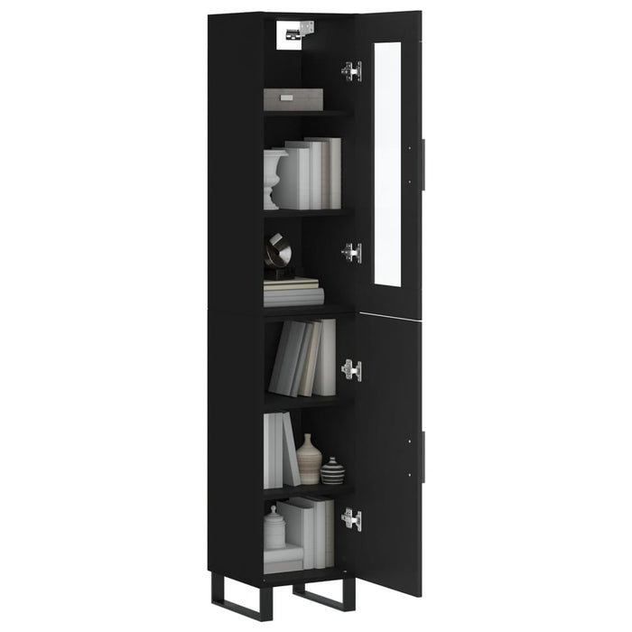 Credenza Nera 34,5x34x180 cm in Legno Multistrato 3199194