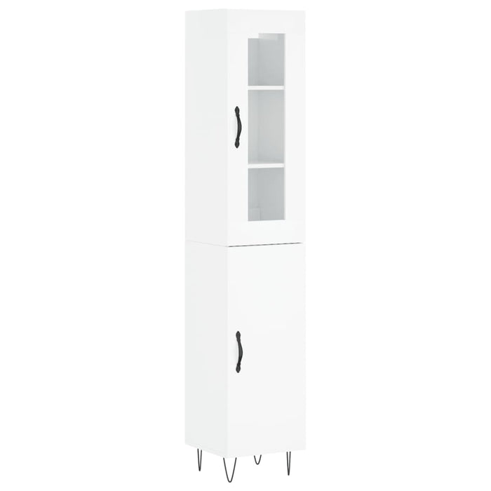 Credenza 34,5x34x180 cm in Legno Multistrato Bianco Lucido 3199203