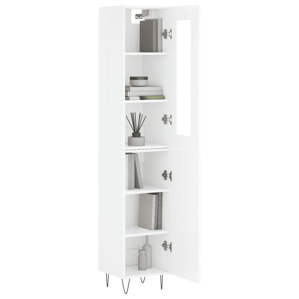 Credenza 34,5x34x180 cm in Legno Multistrato Bianco Lucido 3199203