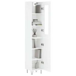 Credenza 34,5x34x180 cm in Legno Multistrato Bianco Lucido 3199203