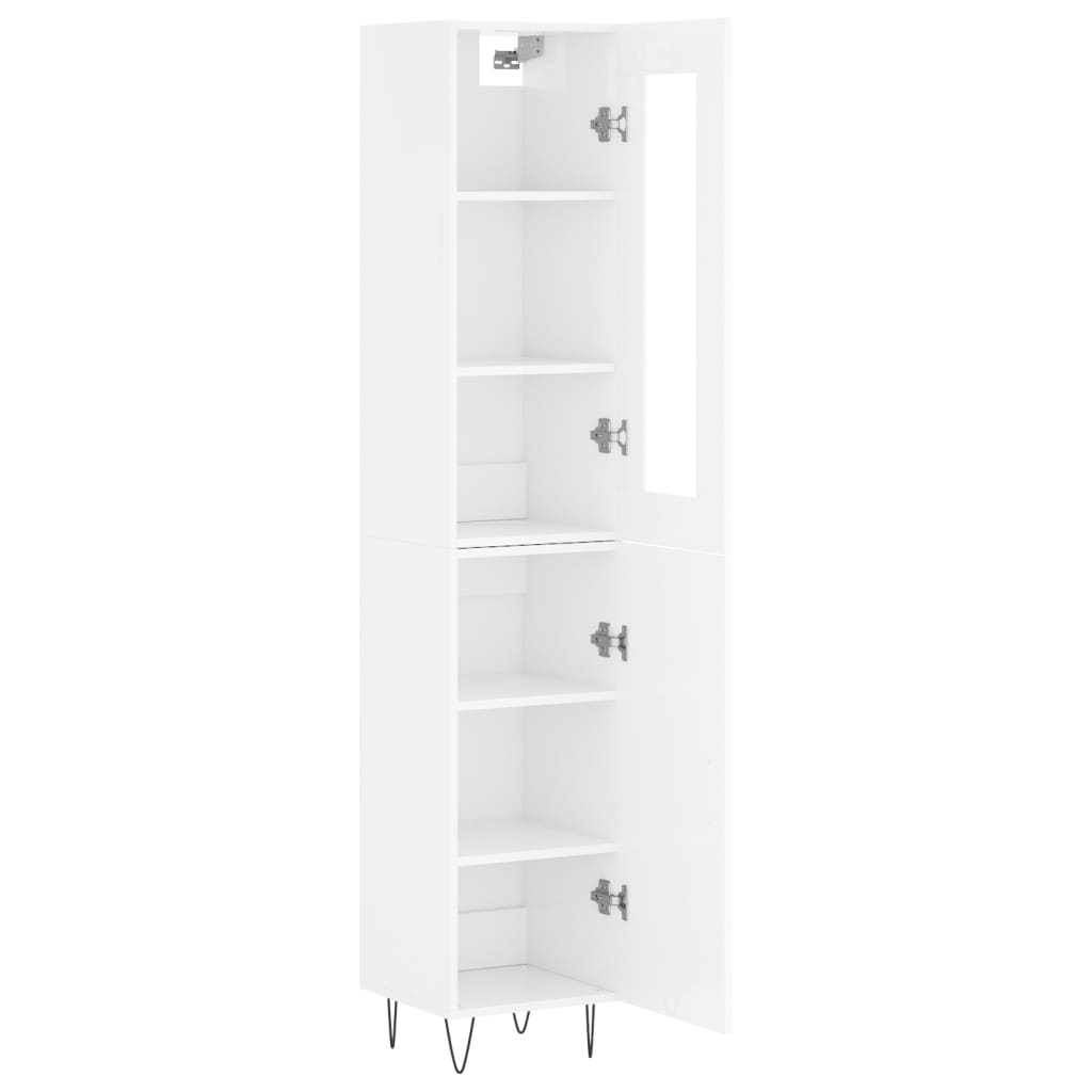 Credenza 34,5x34x180 cm in Legno Multistrato Bianco Lucido 3199203