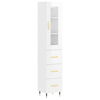 Credenza 34,5x34x180 cm in Legno Multistrato Bianco Lucidocod mxl 126117