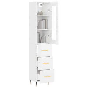 Credenza 34,5x34x180 cm in Legno Multistrato Bianco Lucido 3199219