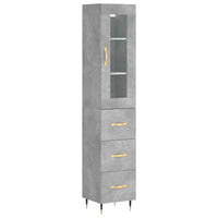 Credenza Grigio Cemento 34,5x34x180 cm in Legno Multistratocod mxl 78018